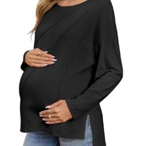 Elegant Black Maternity Blouse